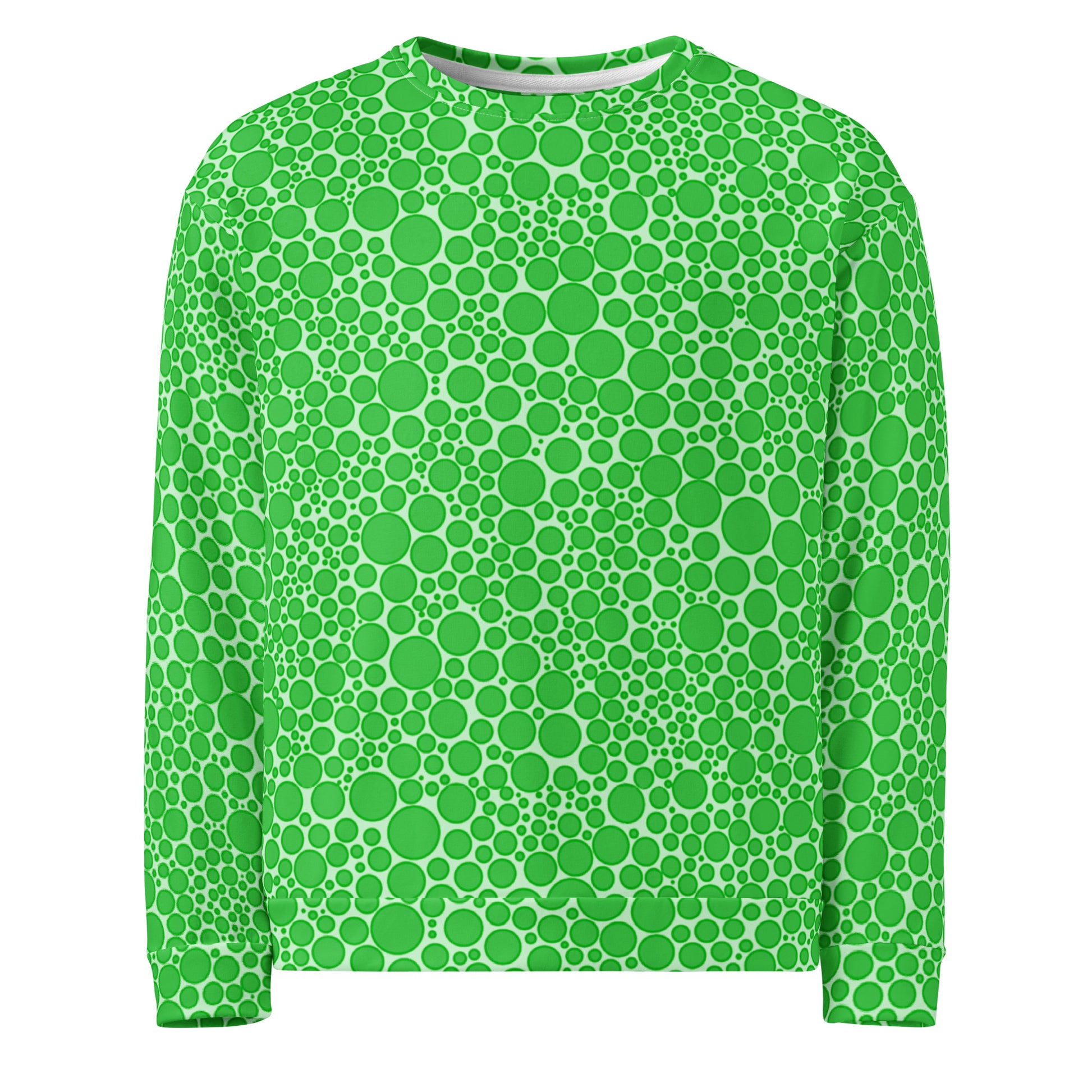 Unisex Sweatshirt - Green Dots on Neon Green