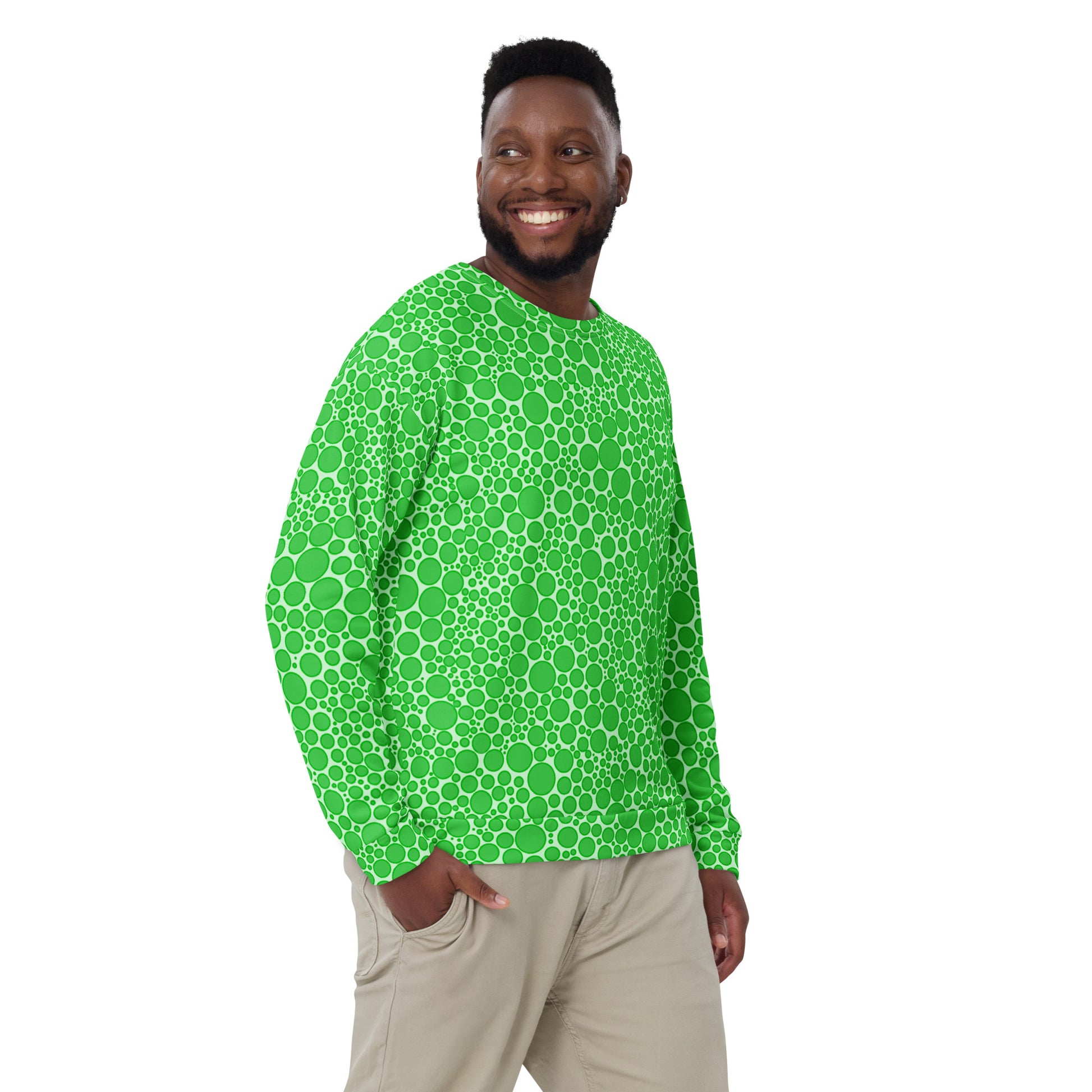 Unisex Sweatshirt - Green Dots on Neon Green