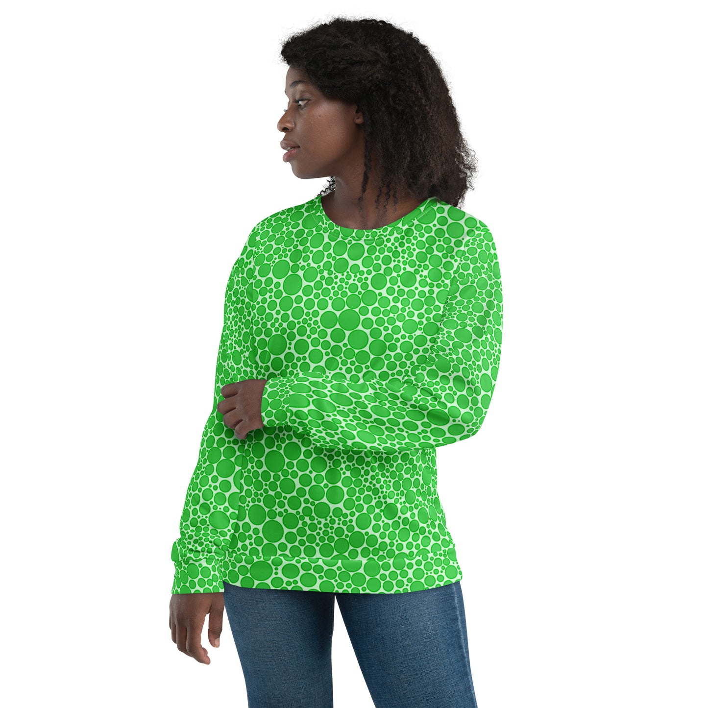 Unisex Sweatshirt - Green Dots on Neon Green