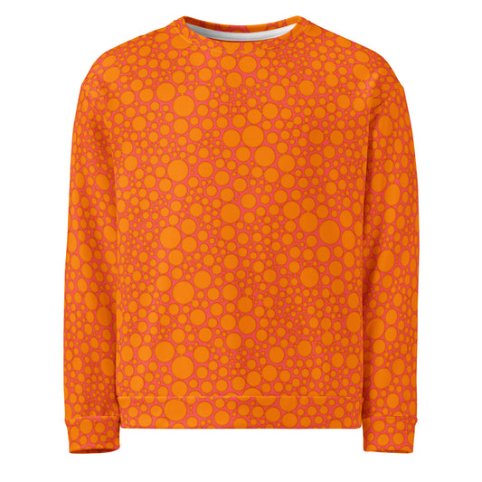 Unisex Sweatshirt - Orange Dots on Pink