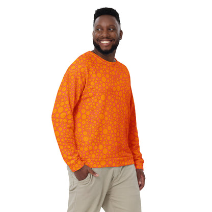 Unisex Sweatshirt - Orange Dots on Pink