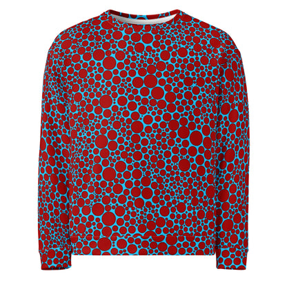 Unisex Sweatshirt - Red Dots on Blue