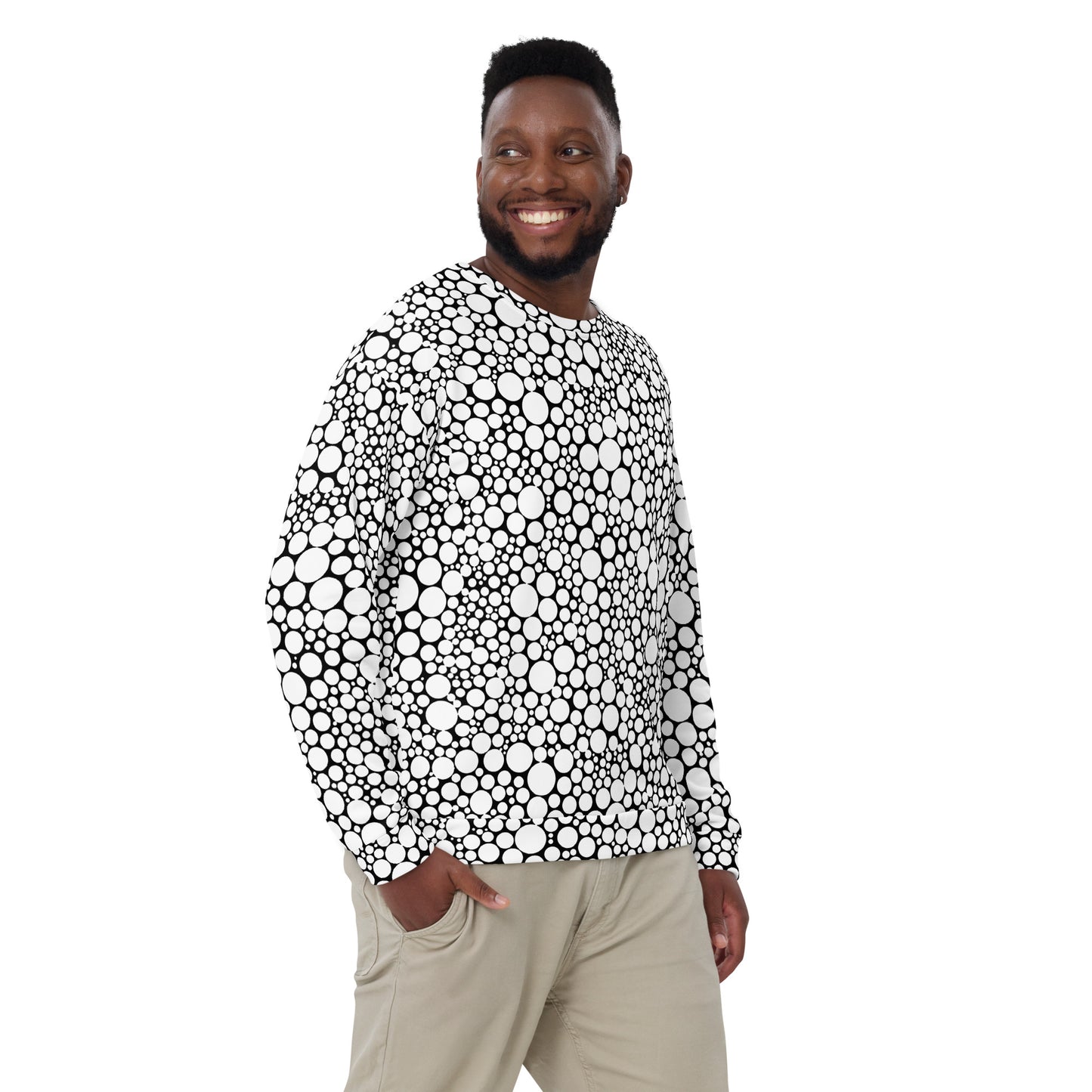 Unisex Sweatshirt - White Dots on Black