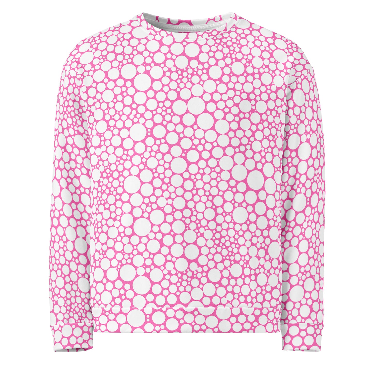 Unisex Sweatshirt - White Dots on Bubblegum