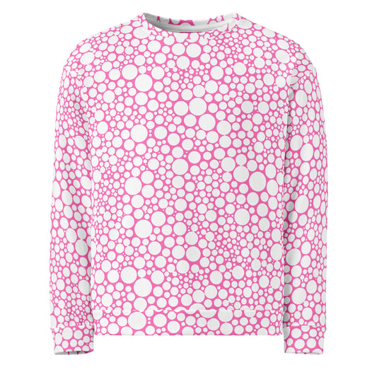 Unisex Sweatshirt - White Dots on Bubblegum