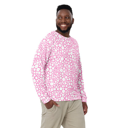 Unisex Sweatshirt - White Dots on Bubblegum