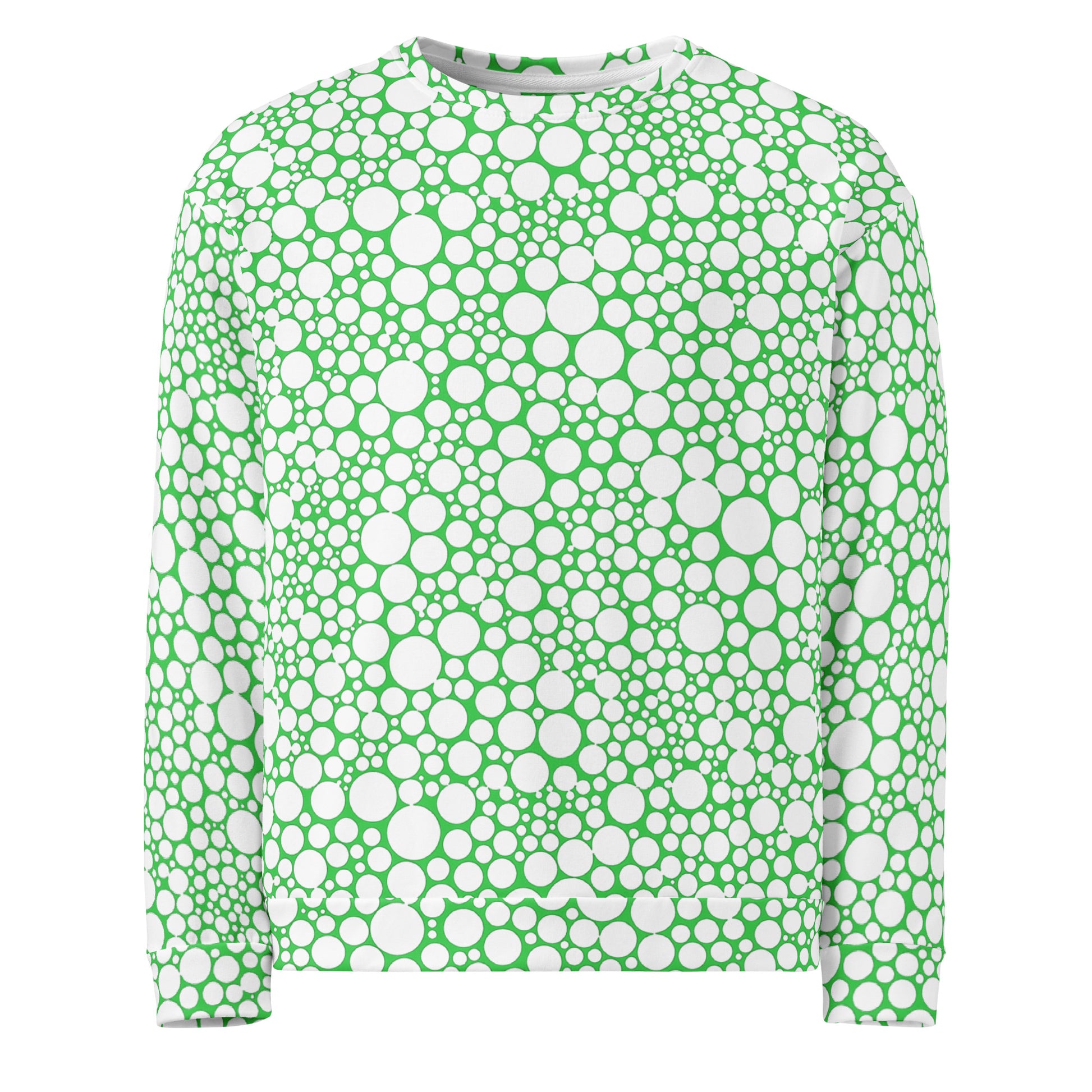 Unisex Sweatshirt - White Dots on Forest Green