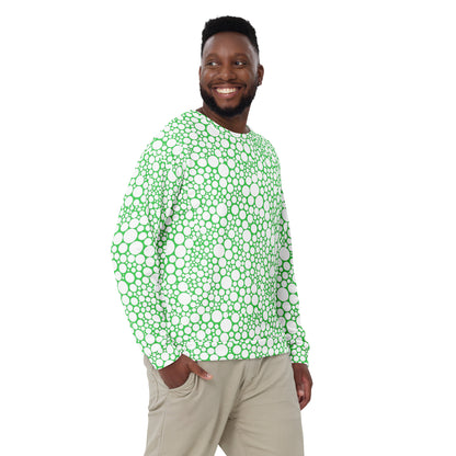 Unisex Sweatshirt - White Dots on Forest Green