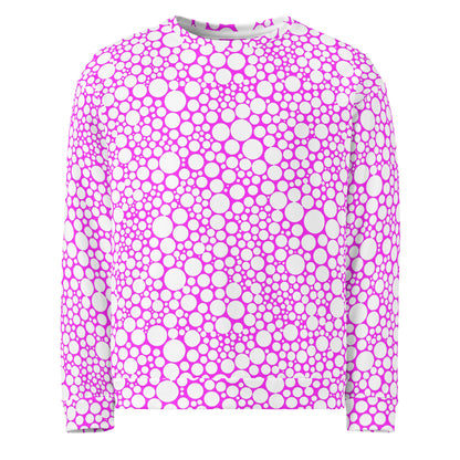 Unisex Sweatshirt - White Dots on Fuchsia