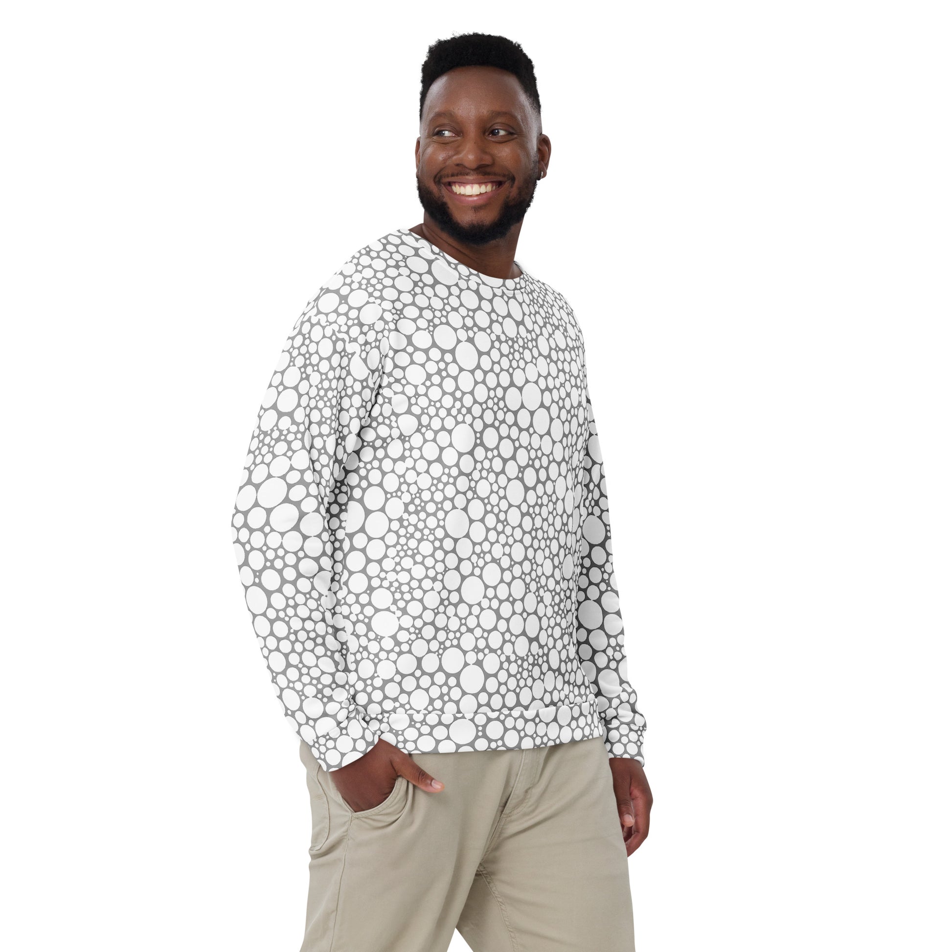 Unisex Sweatshirt - White Dots on Gray