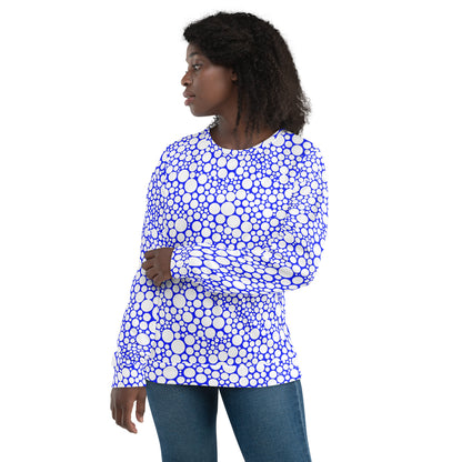 Unisex Sweatshirt - White Dots on Midnight Blue