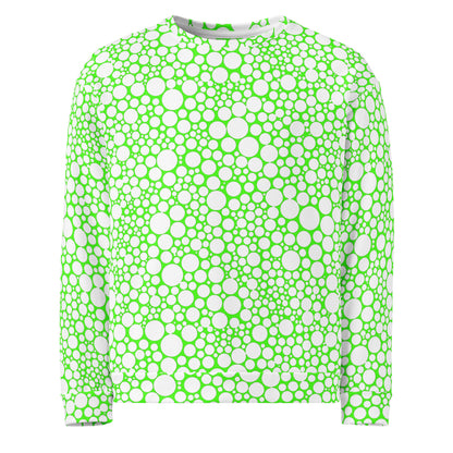 Unisex Sweatshirt - White Dots on Neon Green