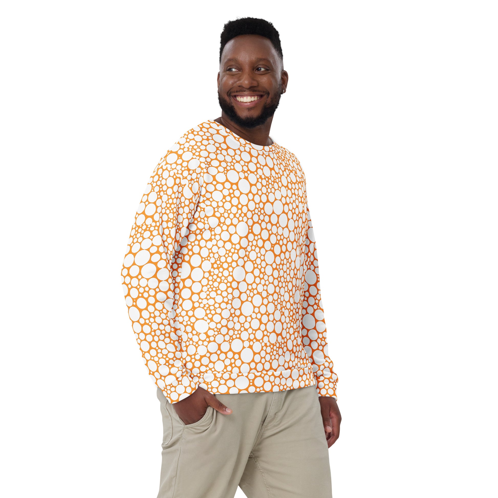 Unisex Sweatshirt - White Dots on Orange