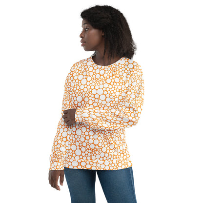 Unisex Sweatshirt - White Dots on Orange