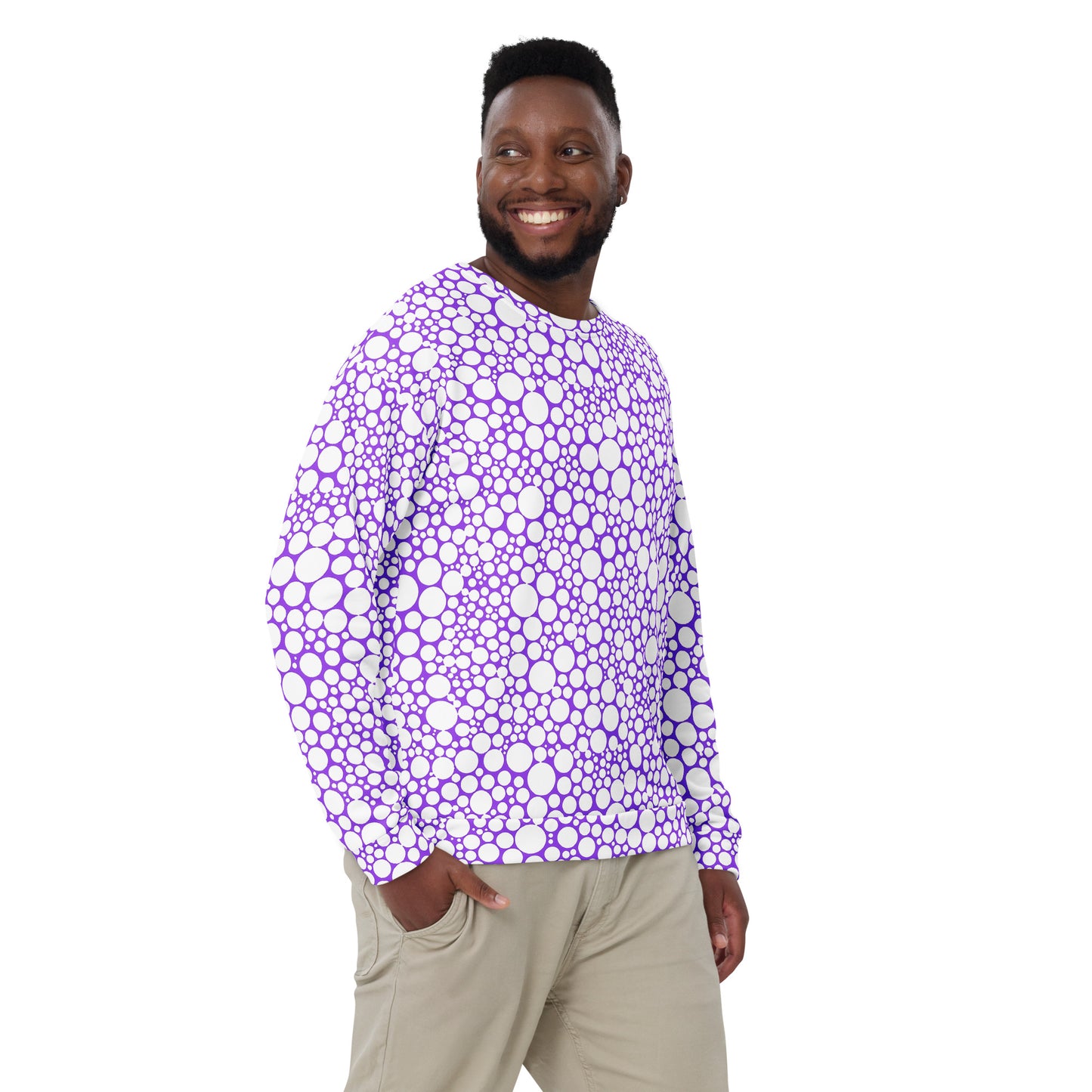 Unisex Sweatshirt - White Dots on Purple