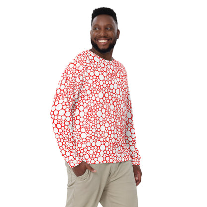 Unisex Sweatshirt - White Dots on Red