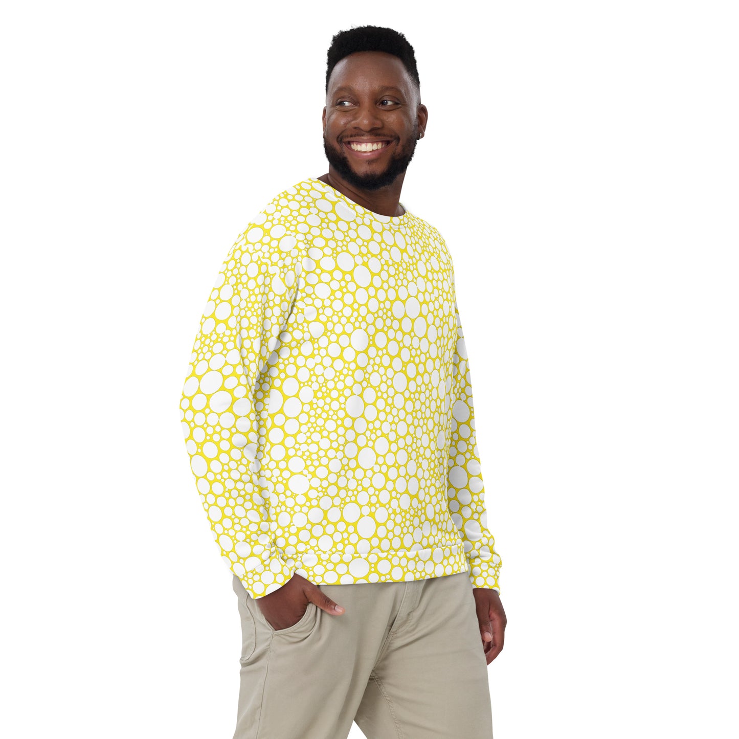 Unisex Sweatshirt - White Dots on Yellow