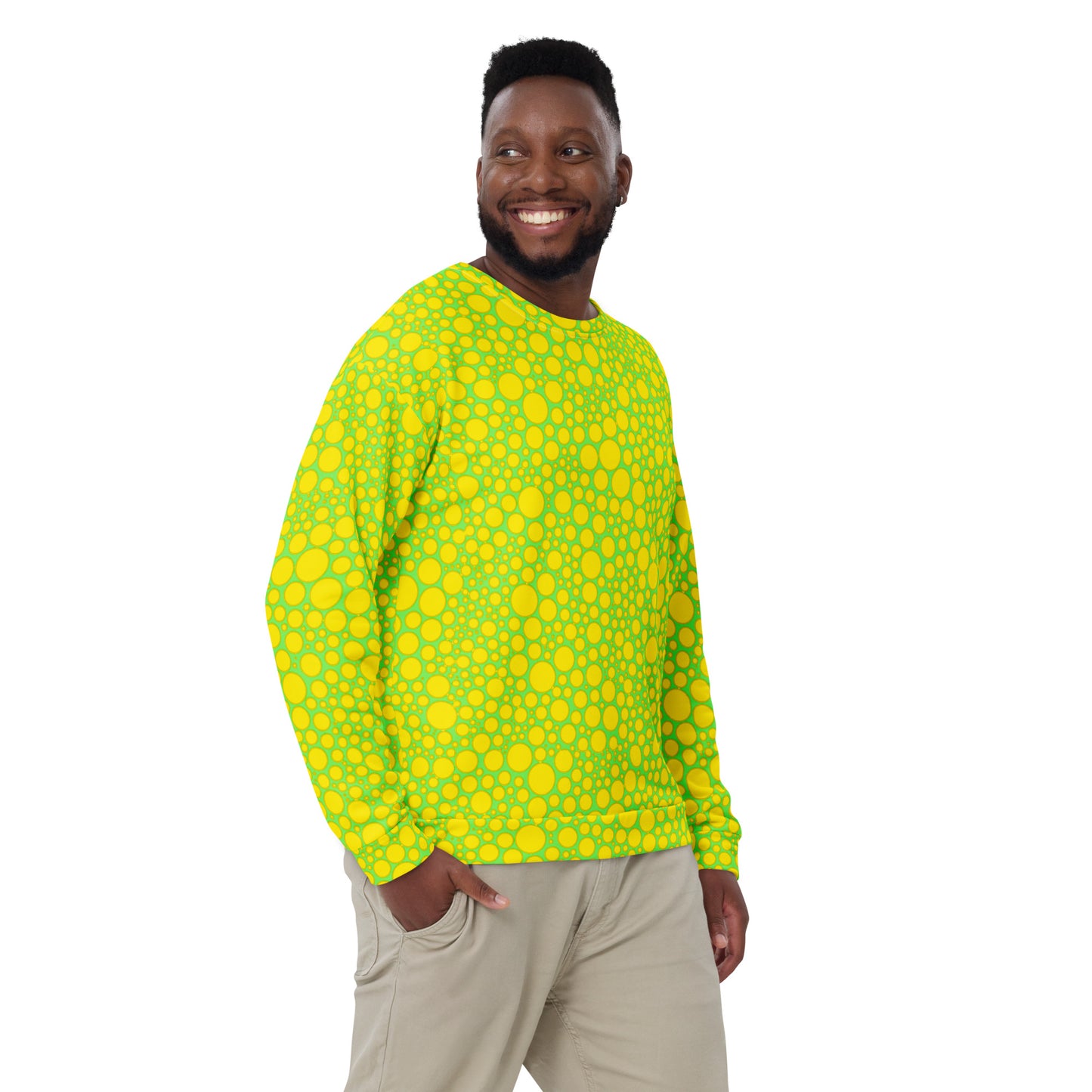 Unisex Sweatshirt - Yellow Dots on Green