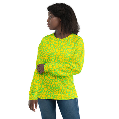 Unisex Sweatshirt - Yellow Dots on Green