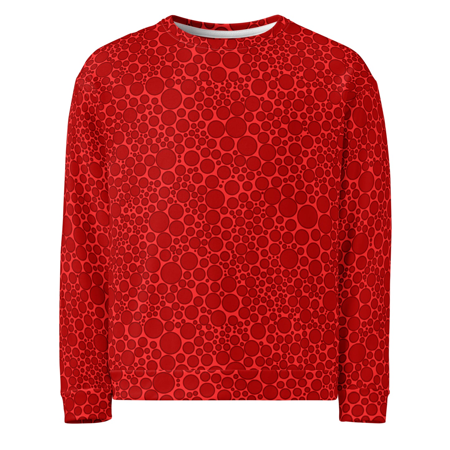 Unisex Sweatshirt - Dark Red Dots on Bright Red