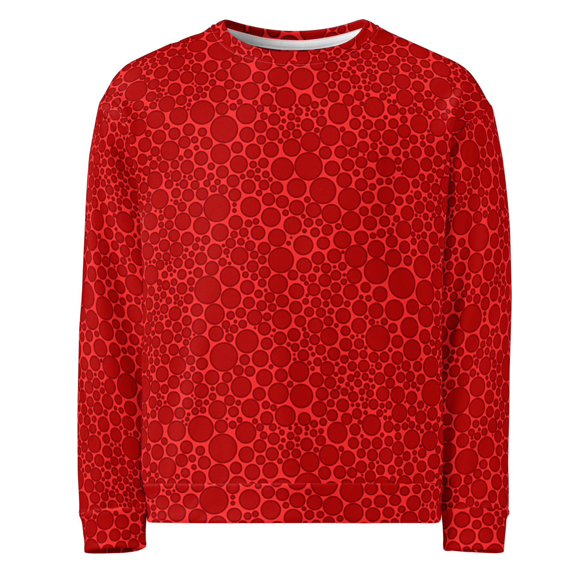 Unisex Sweatshirt - Dark Red Dots on Bright Red