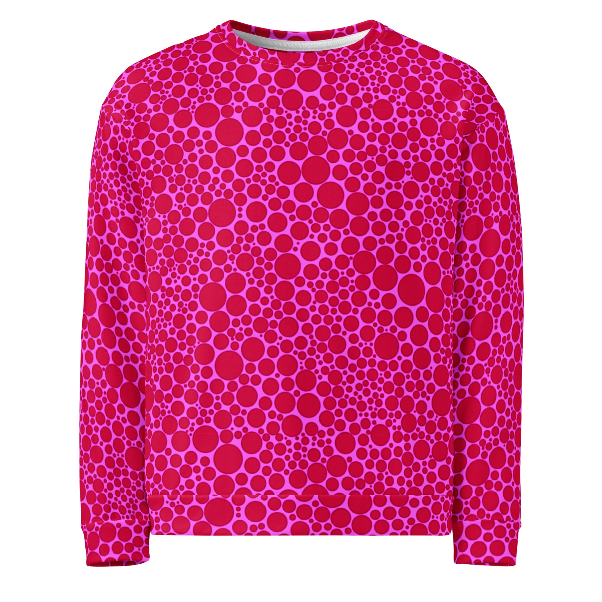 Unisex Sweatshirt - Red Dots on Pink