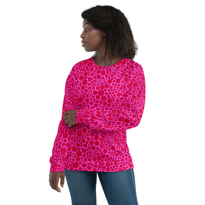 Unisex Sweatshirt - Red Dots on Pink