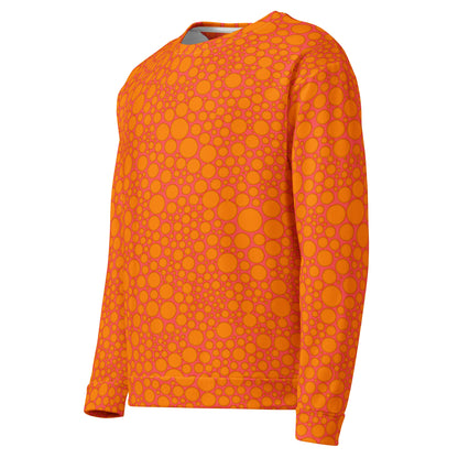 Unisex Sweatshirt - Orange Dots on Pink