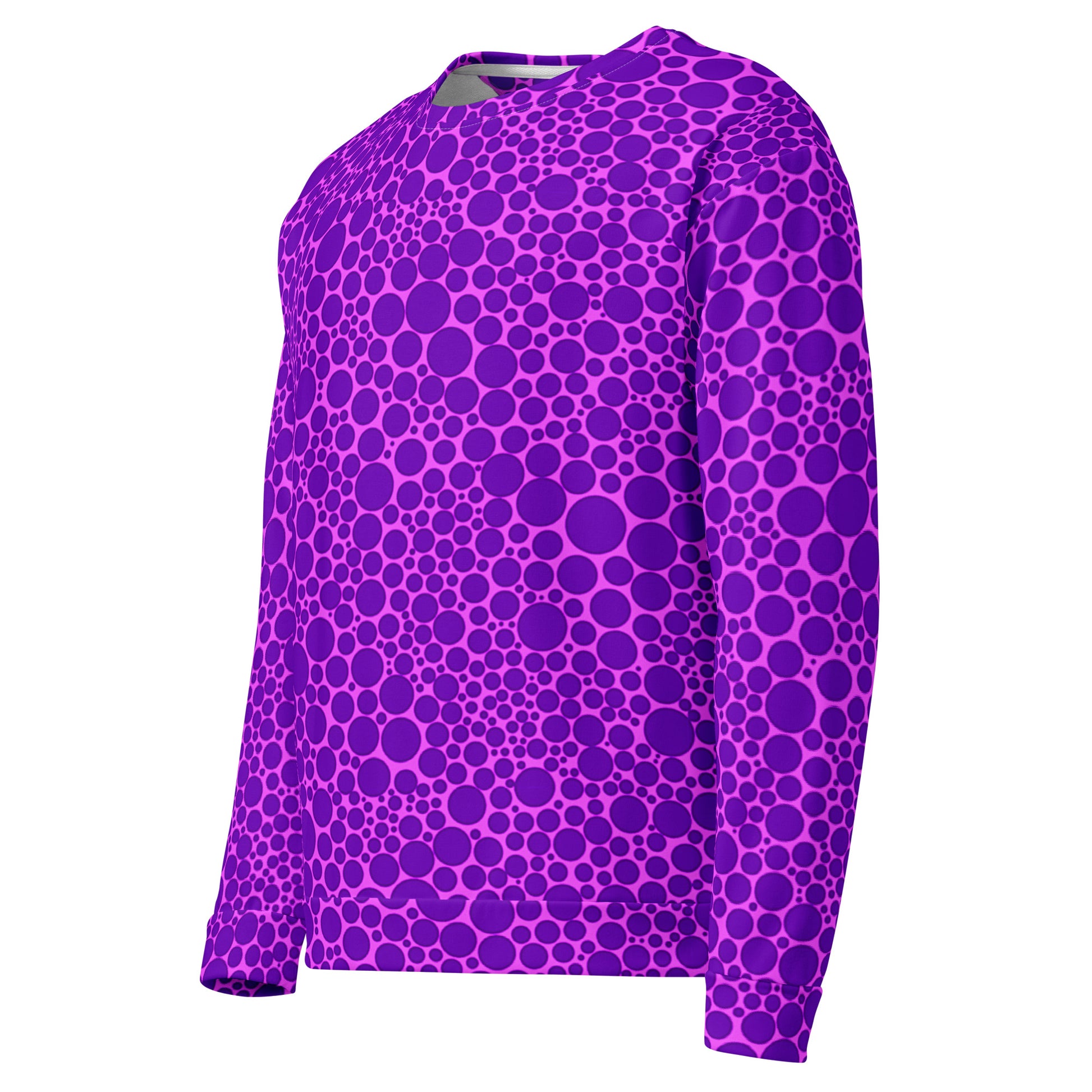 Unisex Sweatshirt - Purple Dots on Pink