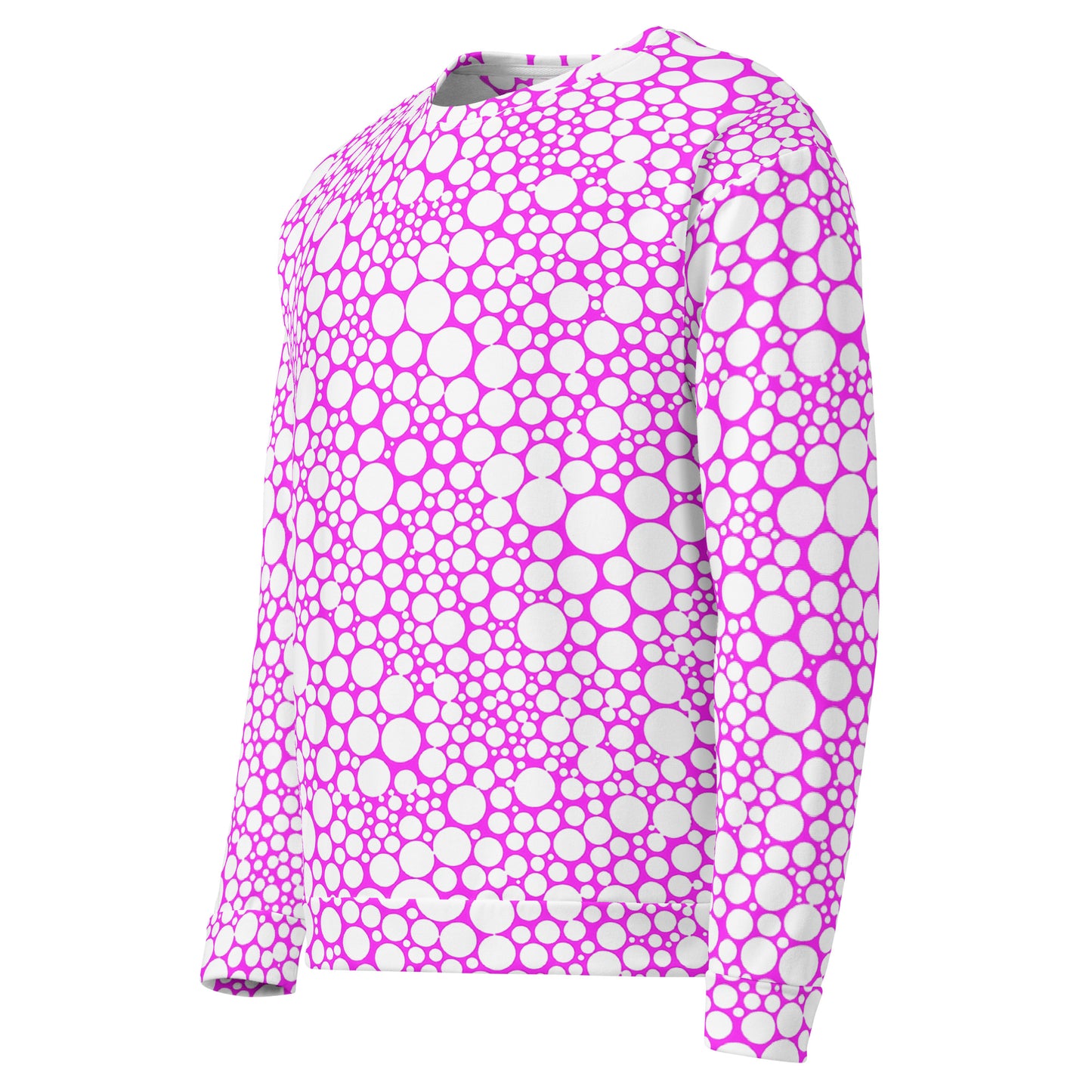 Unisex Sweatshirt - White Dots on Fuchsia