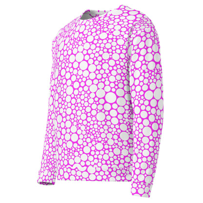 Unisex Sweatshirt - White Dots on Fuchsia