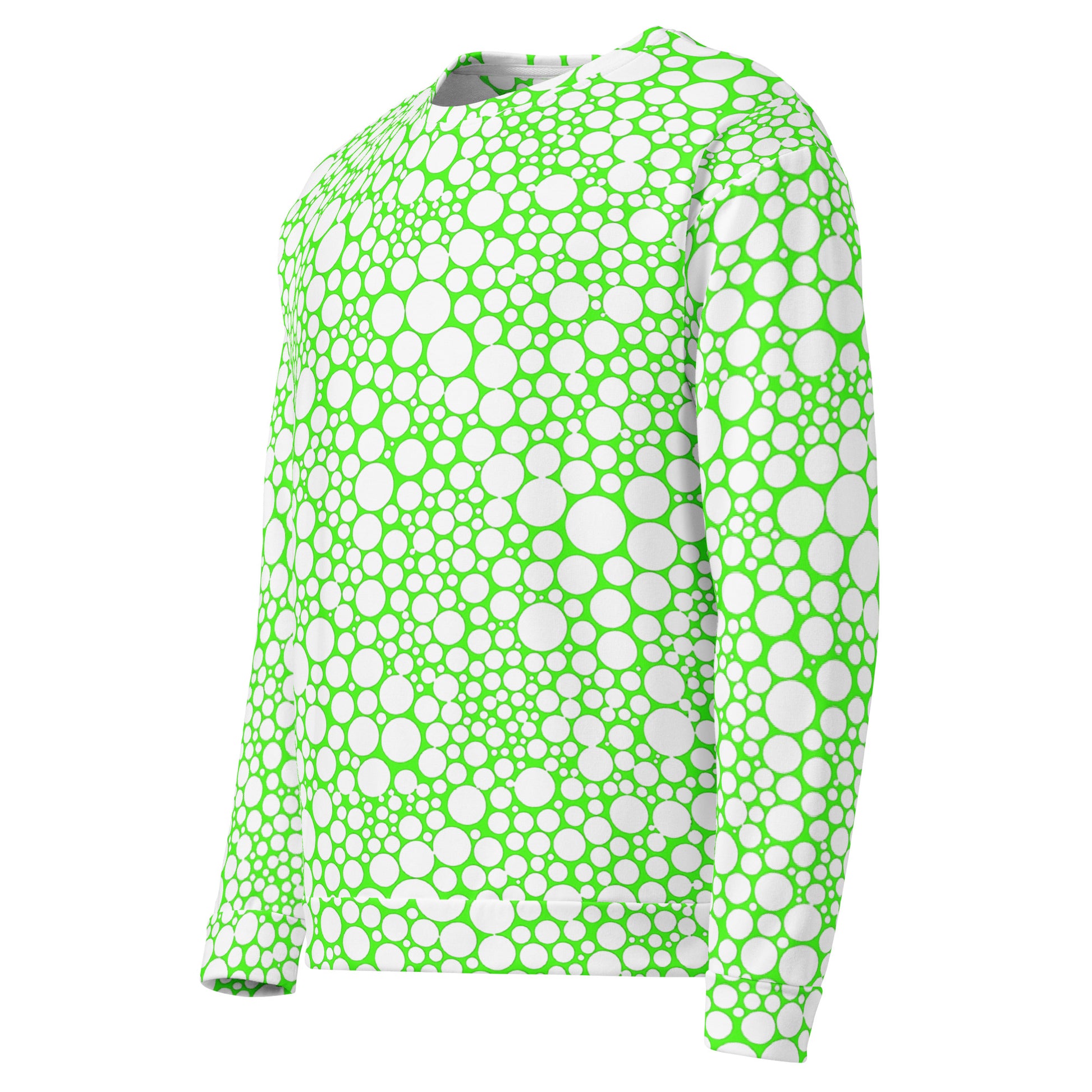 Unisex Sweatshirt - White Dots on Neon Green