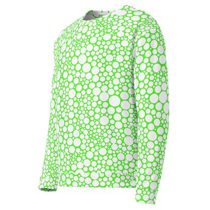 Unisex Sweatshirt - White Dots on Neon Green