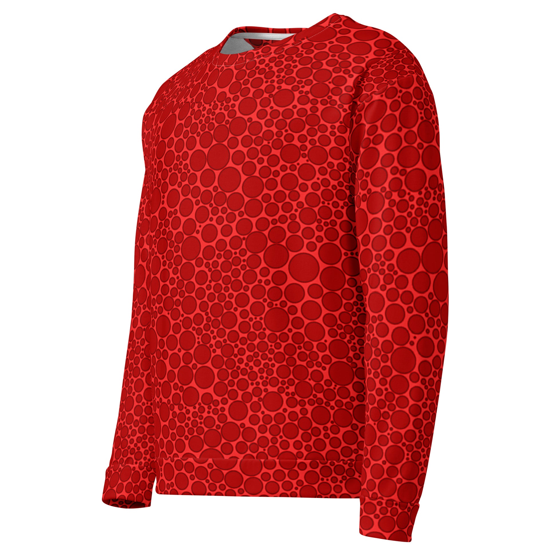 Unisex Sweatshirt - Dark Red Dots on Bright Red