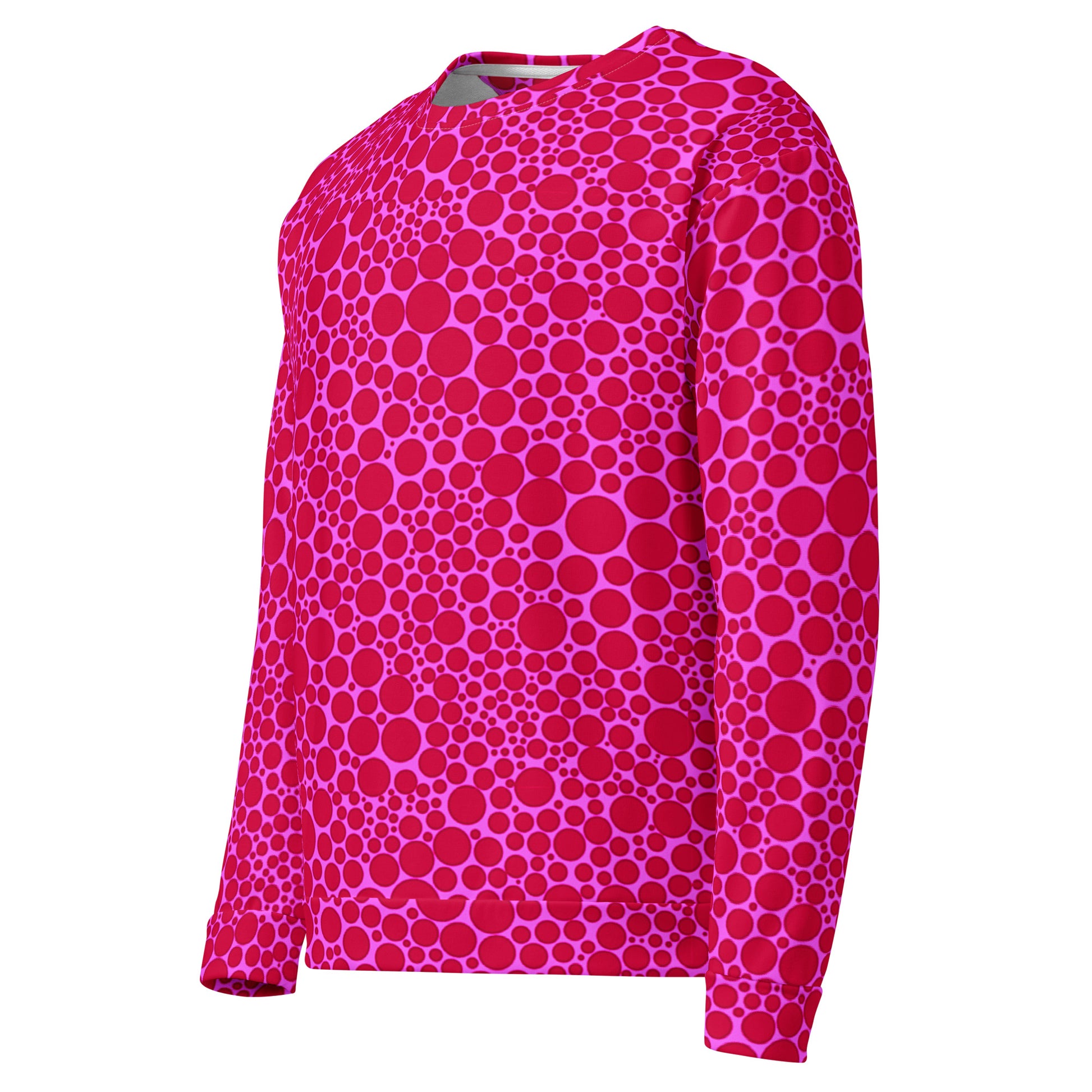 Unisex Sweatshirt - Red Dots on Pink