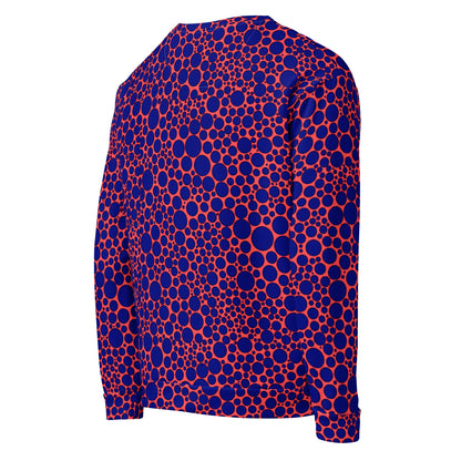 Unisex Sweatshirt - Navy Blue Dots on Orange