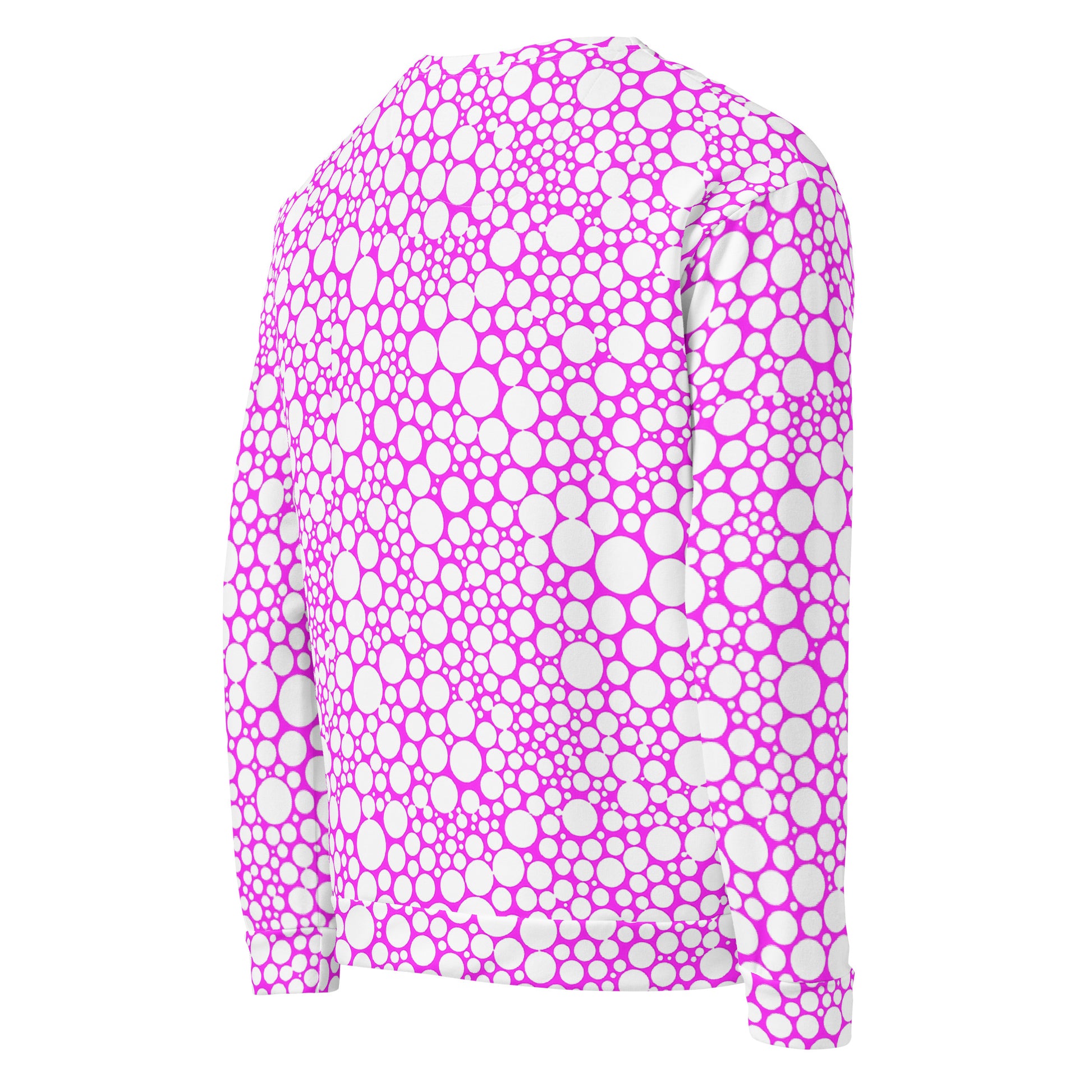 Unisex Sweatshirt - White Dots on Fuchsia