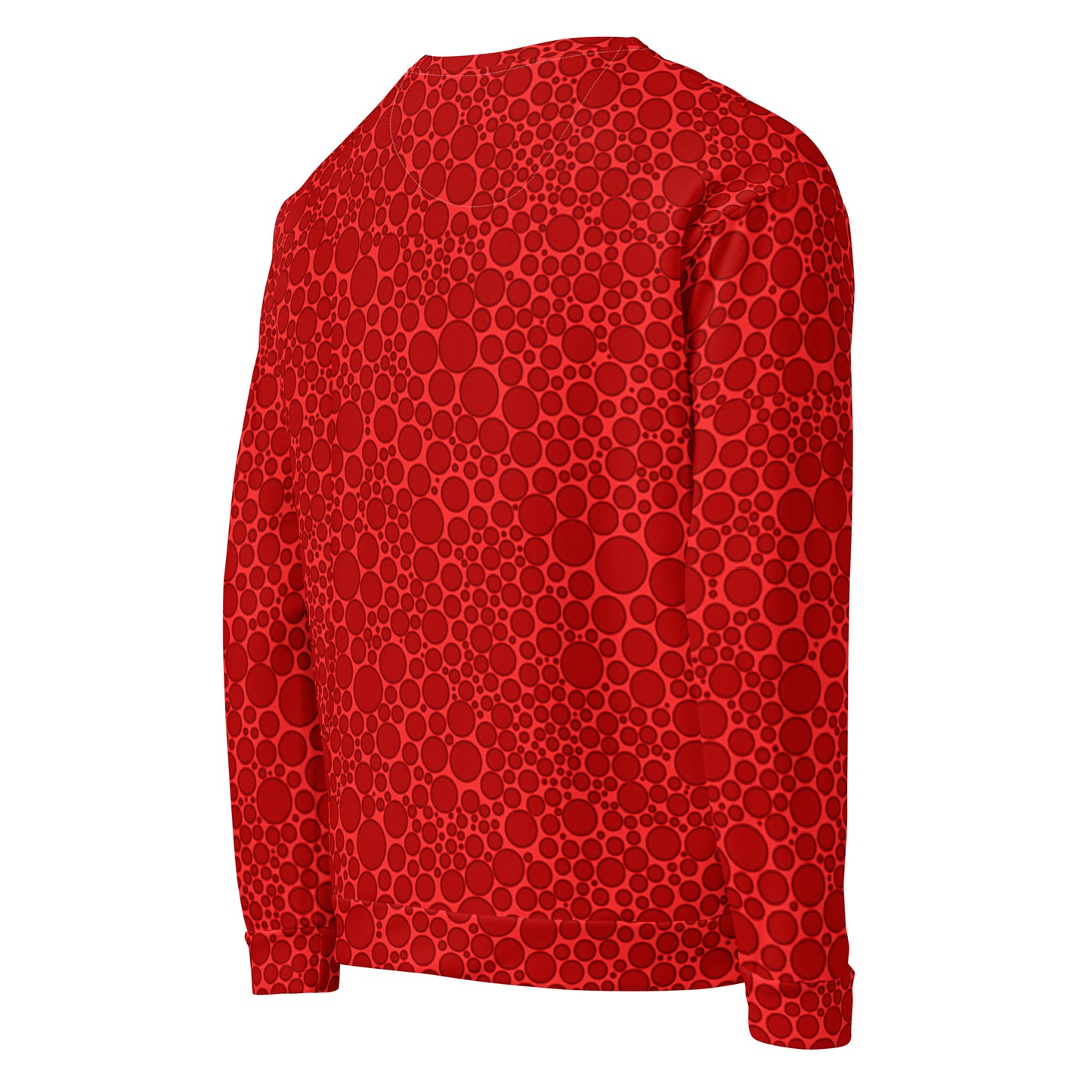 Unisex Sweatshirt - Dark Red Dots on Bright Red