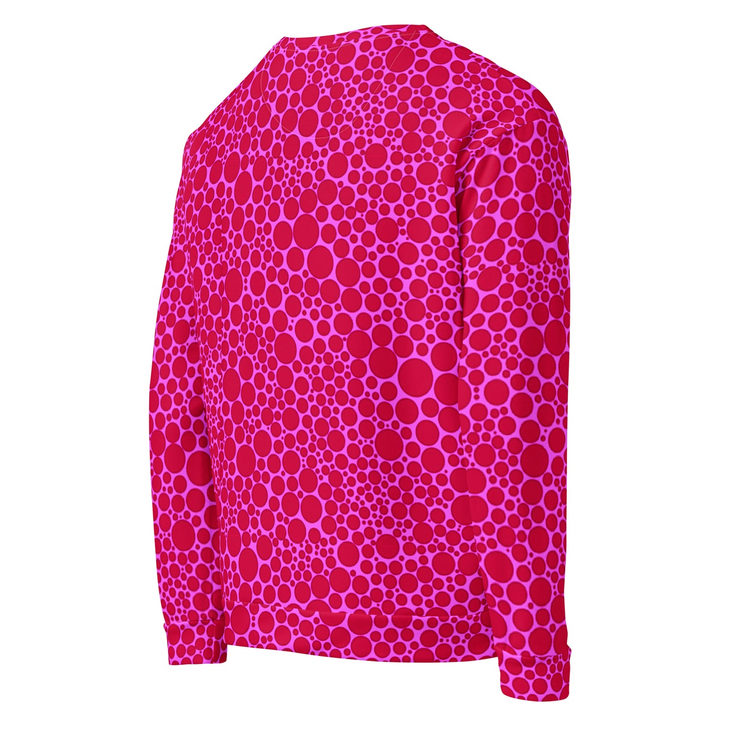 Unisex Sweatshirt - Red Dots on Pink