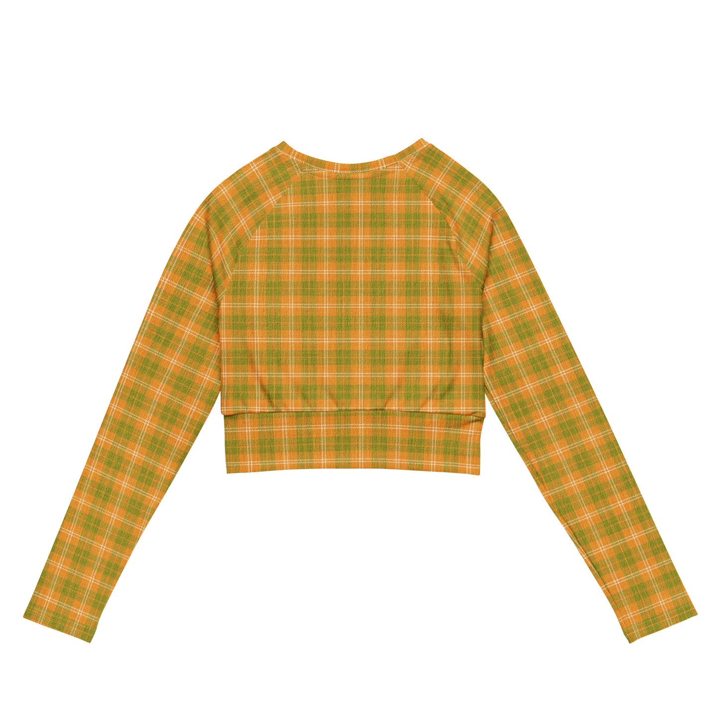 long sleeve crop top orange and green