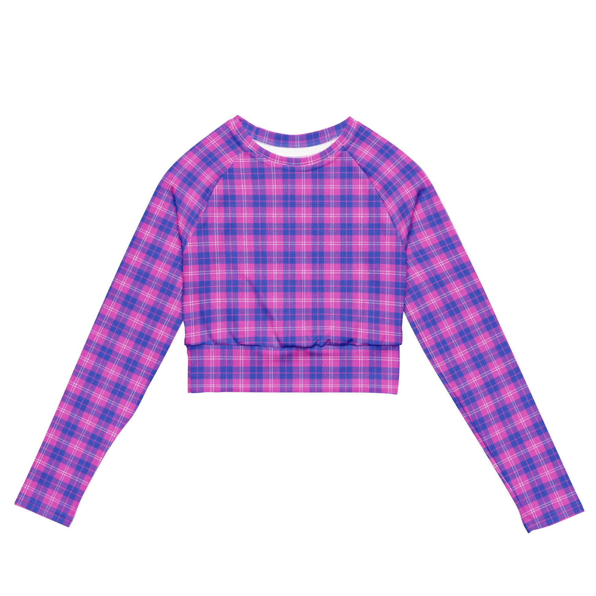 long sleeve crop top indigo and pink