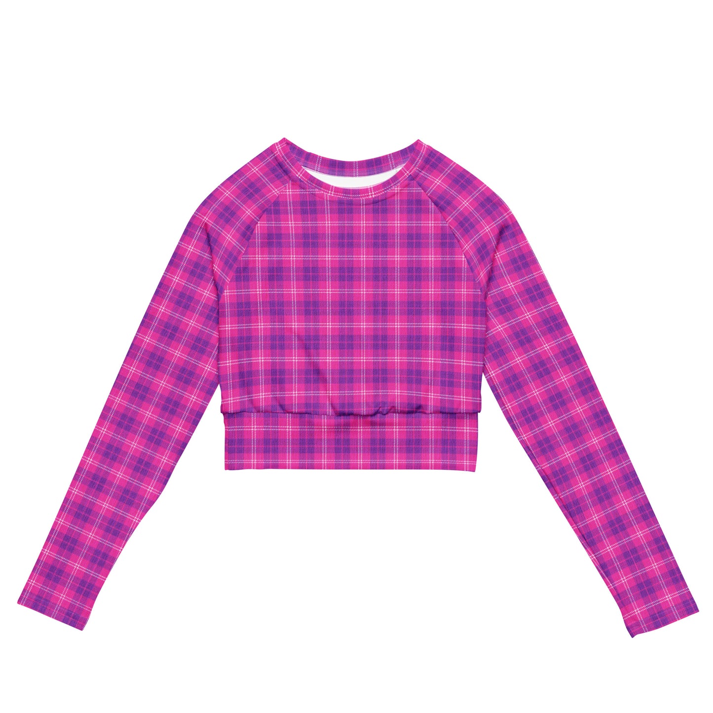 long sleeve crop top purple and indigo