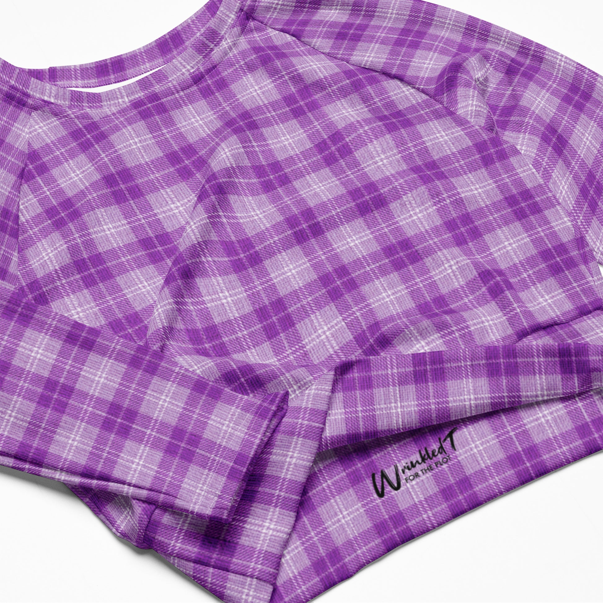 long sleeve crop top purple pop