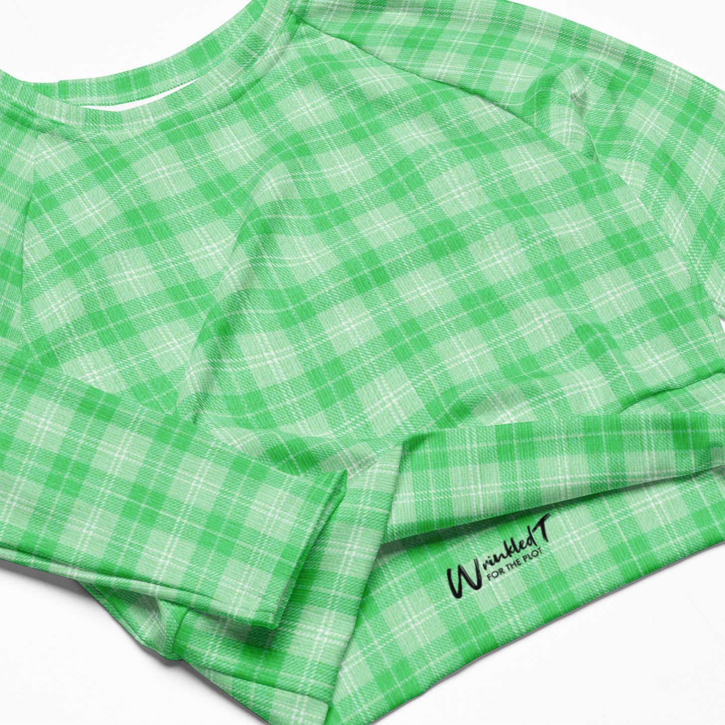 long sleeve crop top neon lime