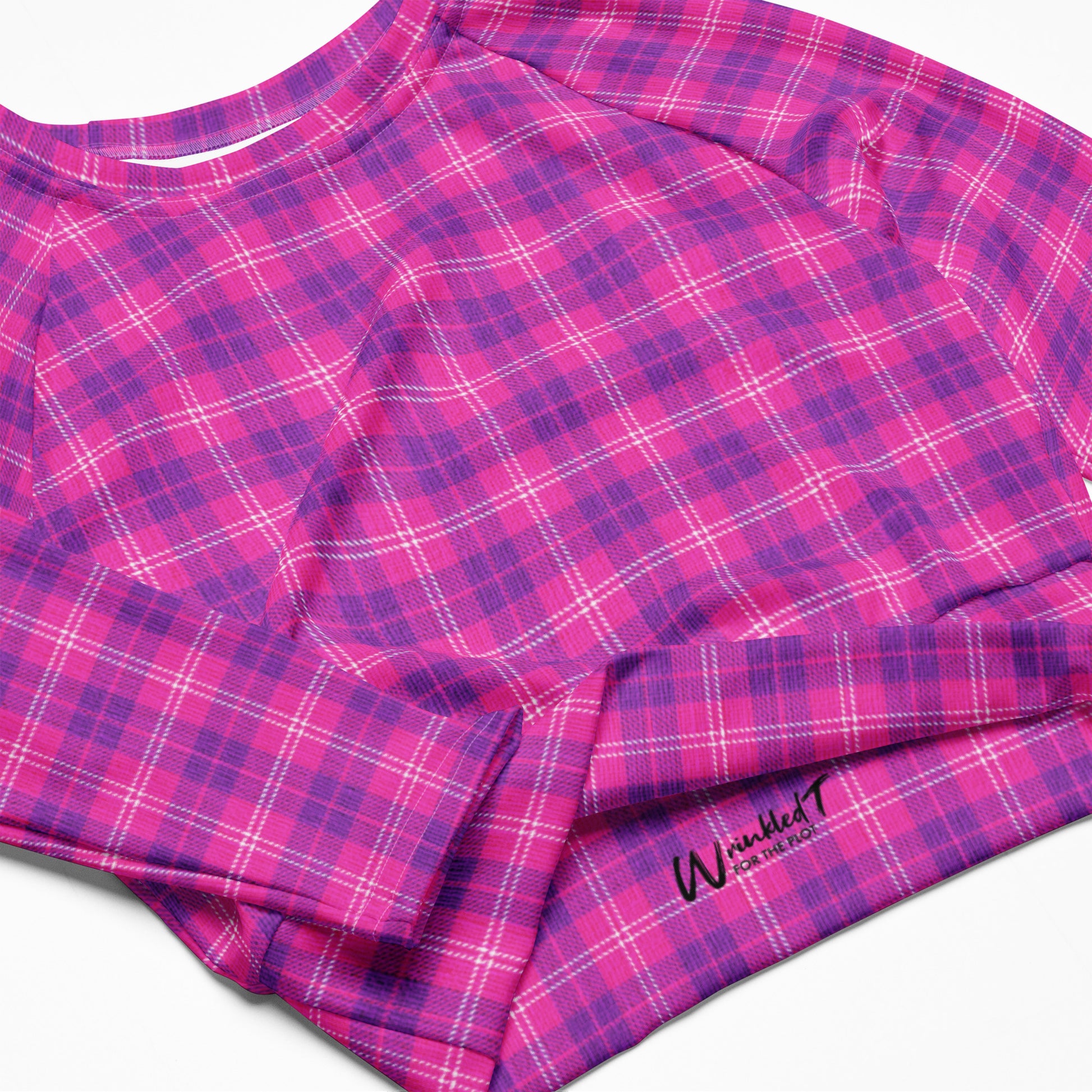 long sleeve crop top purple and indigo