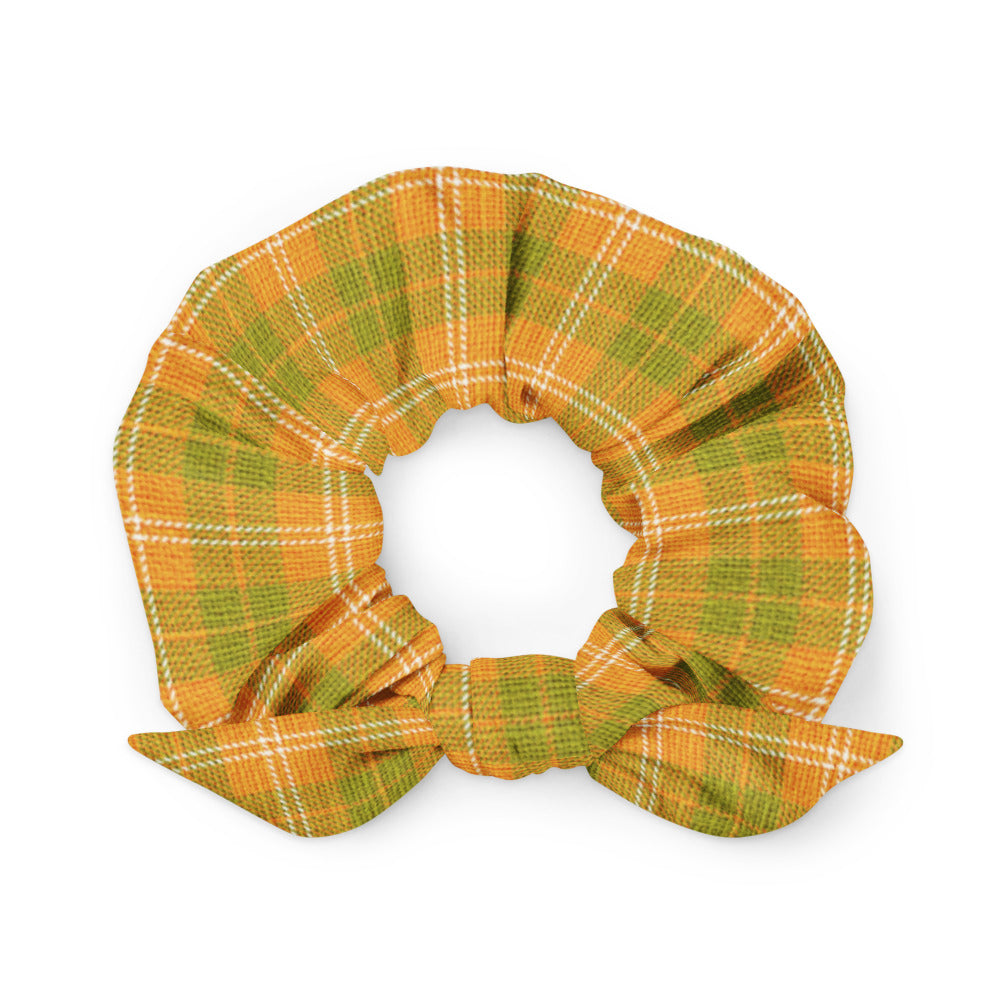 Green and Orange Scrunchie with Bow