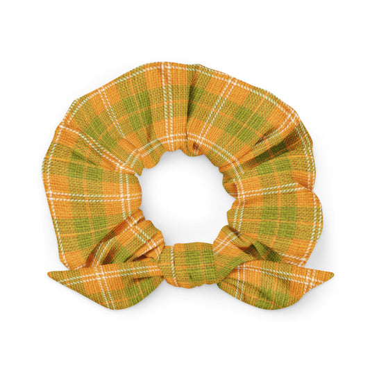 Green and Orange Scrunchie with Bow