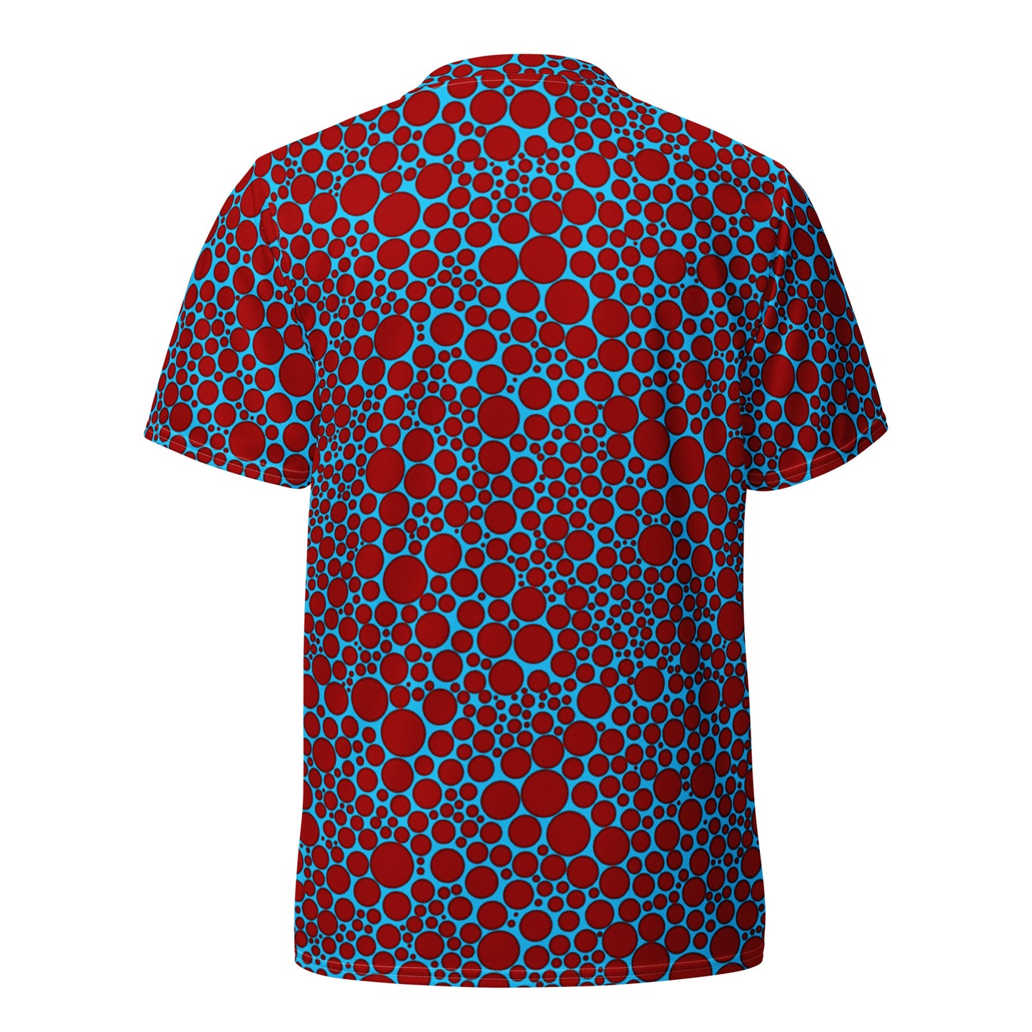 Unisex Sport Jersey - Red On Blue Polka Dots