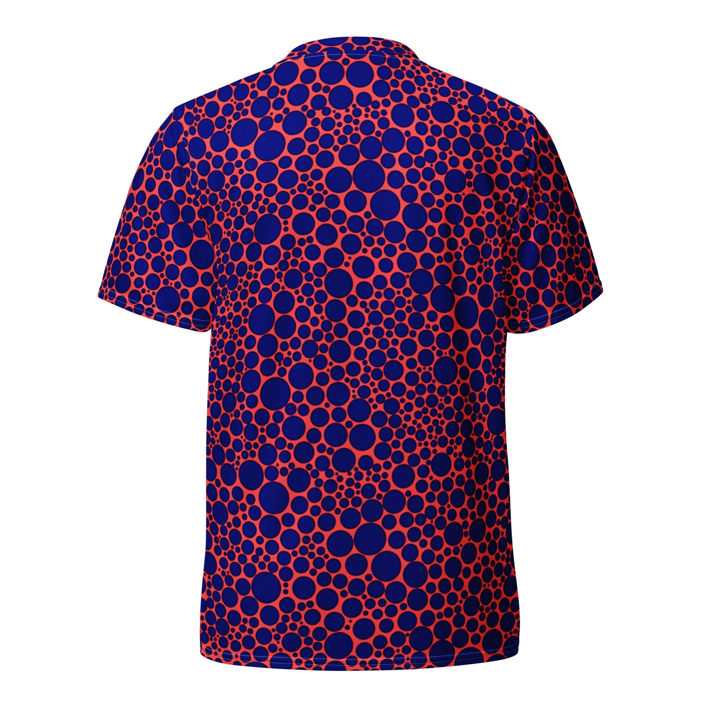 Unisex Sports Jersey - Navy Blue on Orange Dots