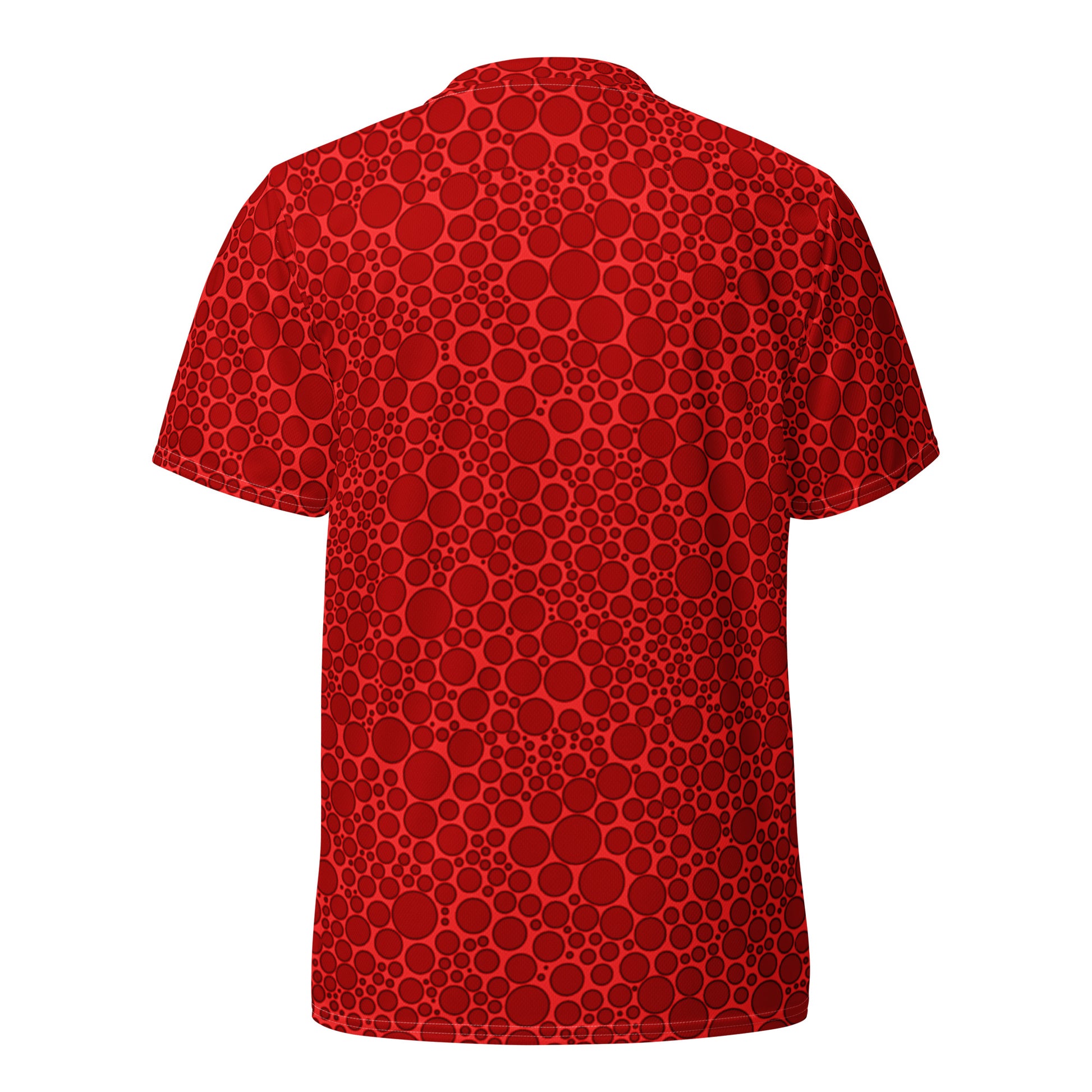 Dark Red on Bright Red Unisex Sport Jersey Polka Dots